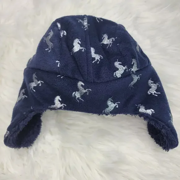 Gap Unicorn Navy Beanie Hat 12-24 Months - Picture 3 of 5